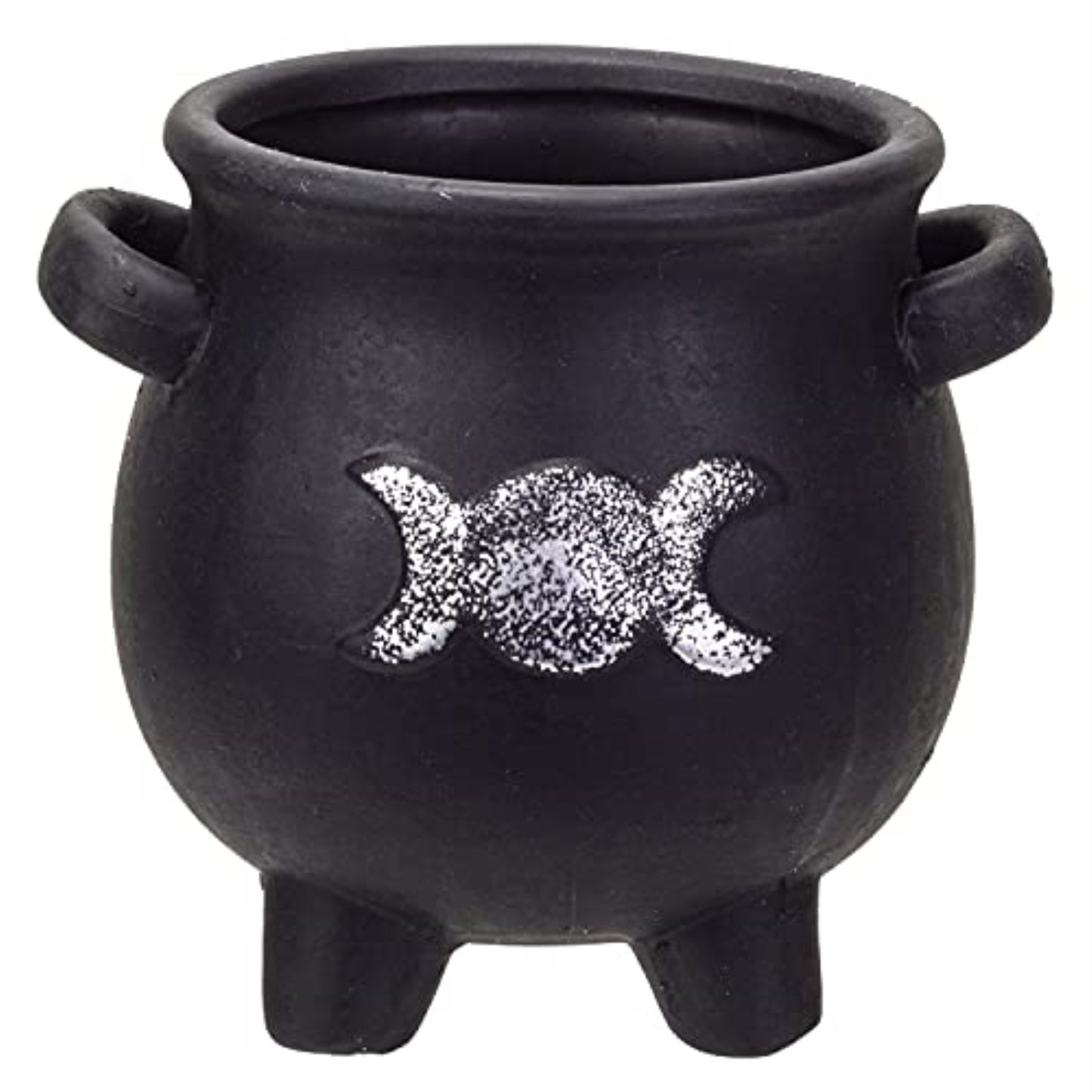 Triple Moon Witches Cauldron Terracotta Planter Pot Candy Holder Tabletop Figurine