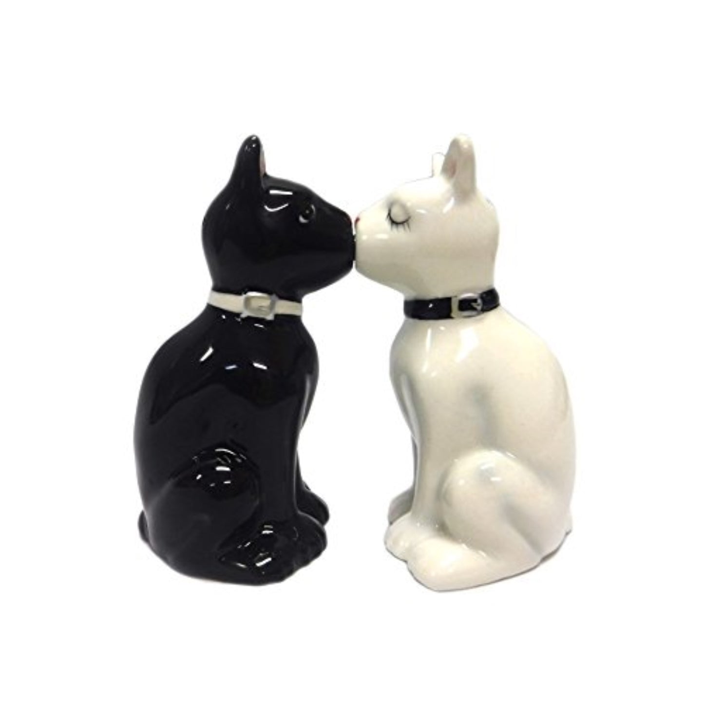 Black and White Cats Ceramic Magnetic Salt and Pepper Shaker Set