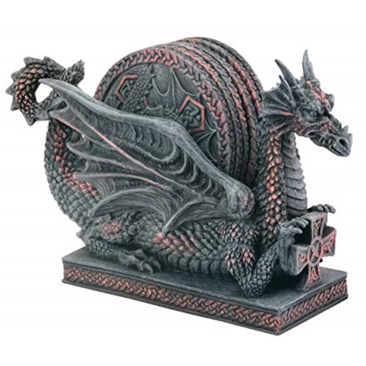 Dragon Coaster Holder with 6 Coasters Kitchen Decoration