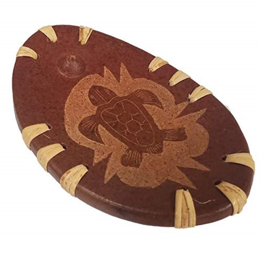 Turtle Incense Stick Holder Made From Terracotta Oval Shaped 6 x 3.5 inch
