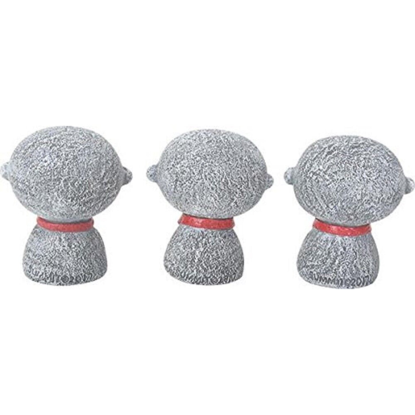 Jizo Monks with Red Bibs Figurines Set of 3 Buddhism Ksitigarbha Bodhisattva 2.5 inch