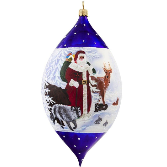 Metzler Brothers Classic Old Country Santa Drop Polish Glass Christmas Ornament