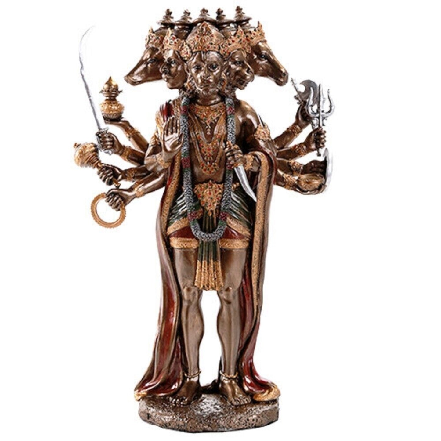 Panchamuhkti Hanuman Hindu God Figurine Statue 9.75 Inch Faces of Hanuman Narasimha Varaha Garuda Hayagriva