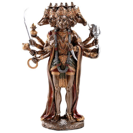 Panchamuhkti Hanuman Hindu God Figurine Statue 9.75 Inch Faces of Hanuman Narasimha Varaha Garuda Hayagriva