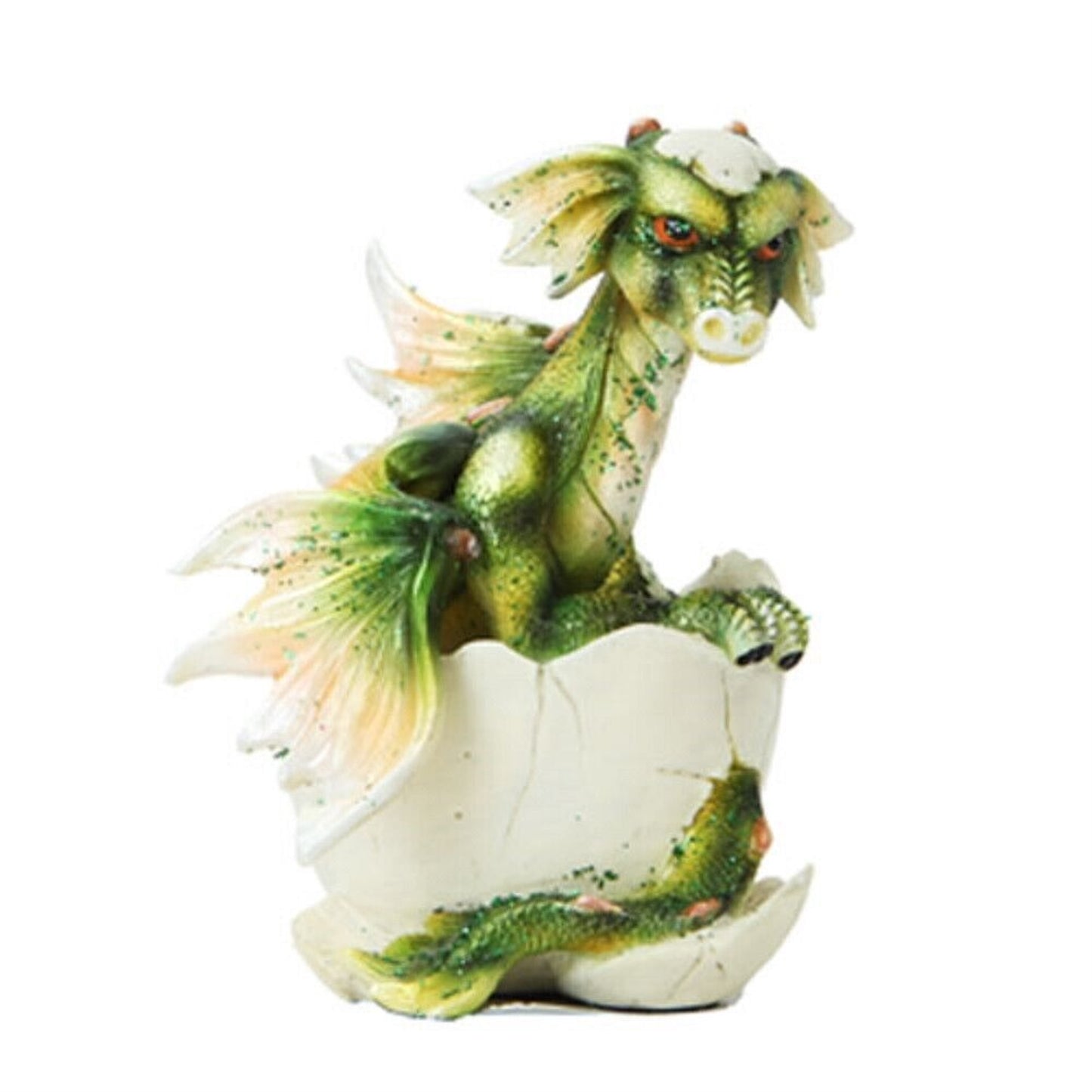 Green Dragon Hatchling Baby Fantasy Statue Figurine 3.75 inch