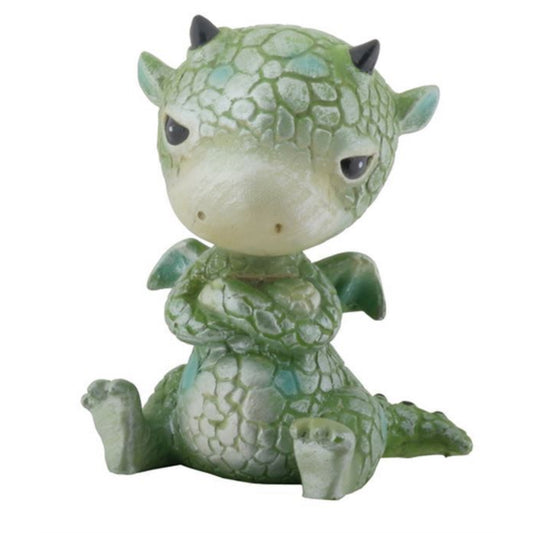 Mythical Green Sulky Baby Dragon Fantasy Figurine 2.75 inch