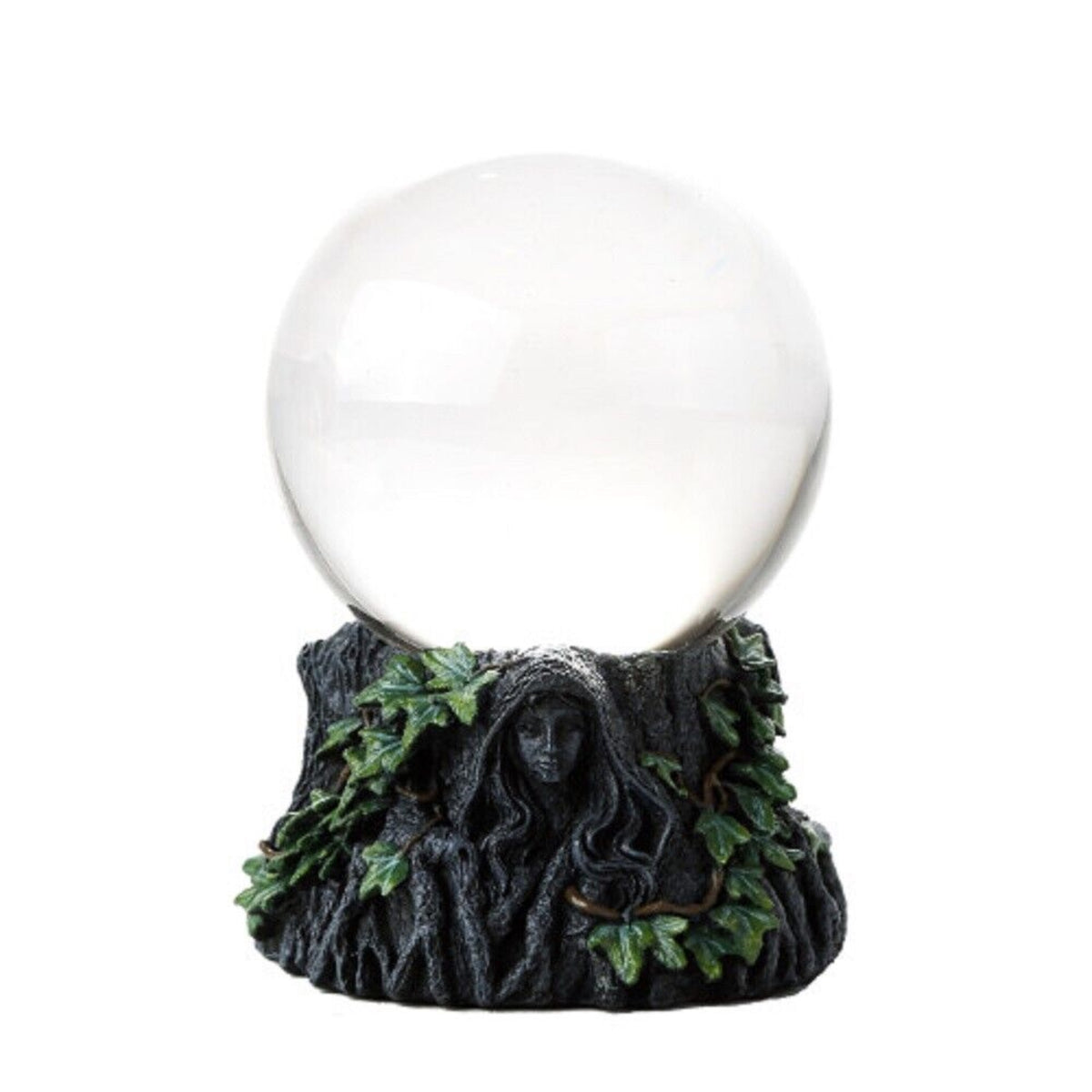 Maiden Mother and Crone Triple Goddess Crystal Gazing Ball and Stand 9 inch