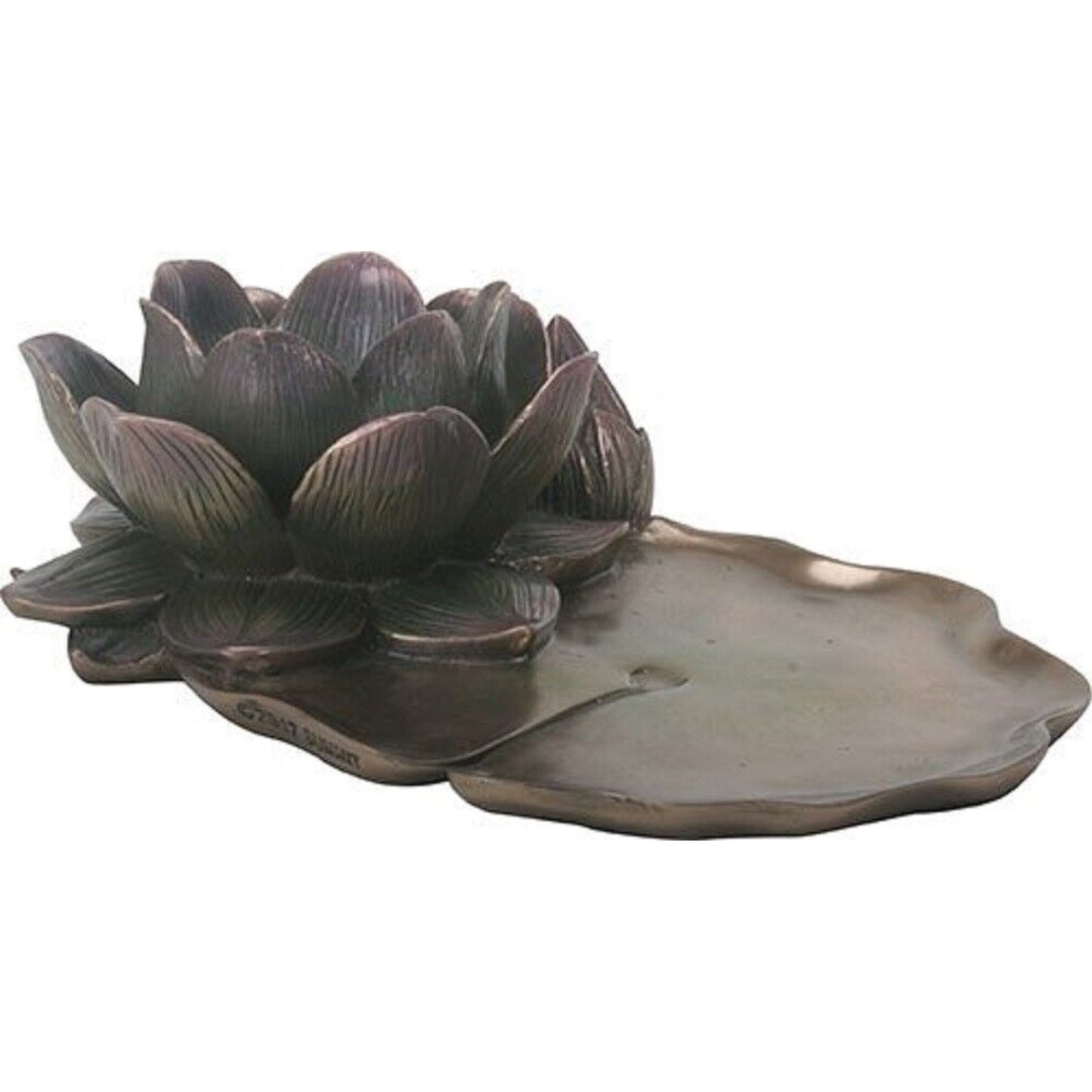 Lotus Flower on Lily Pad Candle Holder Dish Home Decoration Decor Meditation 7 x 2.25 inch