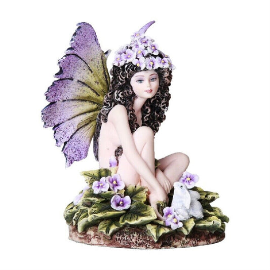 Viola Purple Violet Fairy Thinking of You Fantasy Collectible Figurine 4.75 Inches