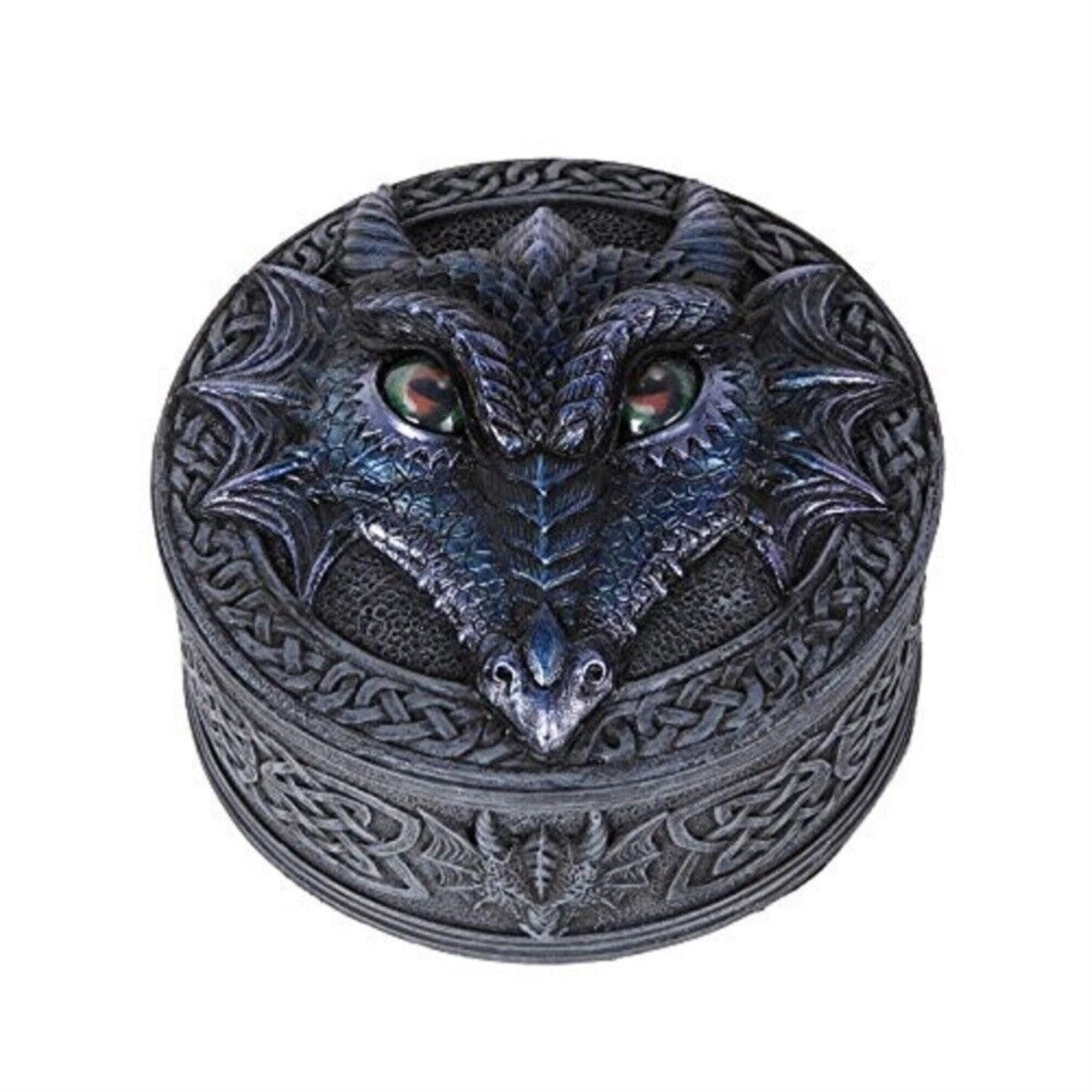 Black Dragon with Rolling Eyes Jewelry Keepsake Trinket Box Container Fantasy
