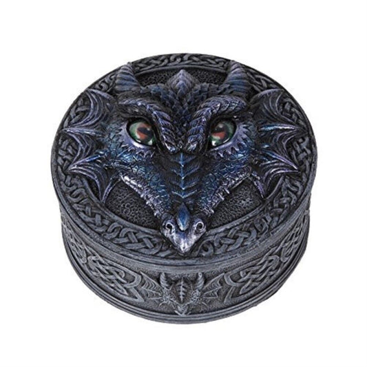 Black Dragon with Rolling Eyes Jewelry Keepsake Trinket Box Container Fantasy