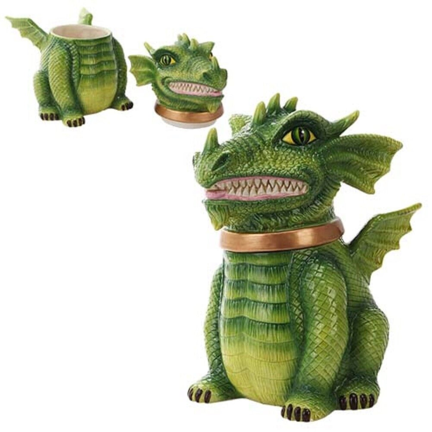 Dragon Cookie Jar Ceramic Cute Kitchen Accessory