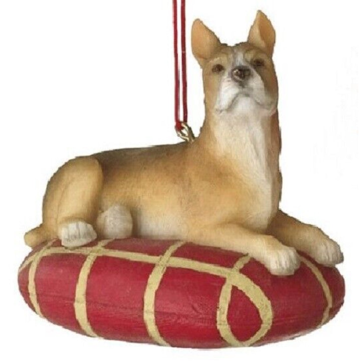 Boxer Family Dog on Bed Christmas Ornament