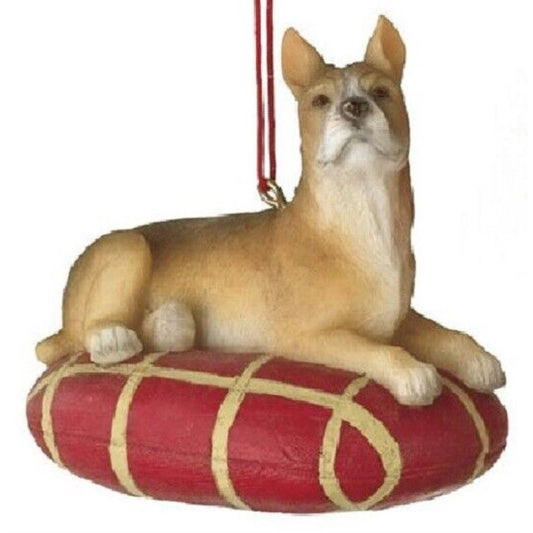 Boxer Family Dog on Bed Christmas Ornament
