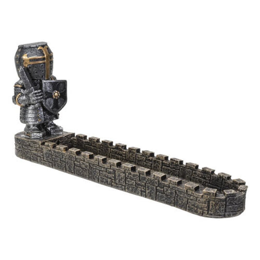 Medieval Knight with Sword and Shield Resin Incense Burner Holder