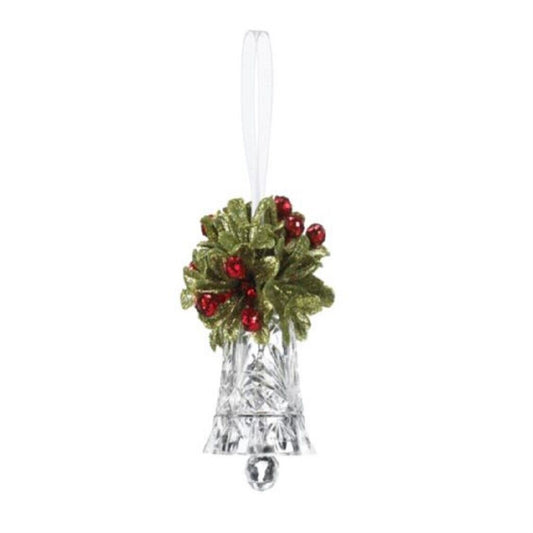 Ganz Teeny Mistletoe Krystal Bell Christmas Tree Ornament 3 inch