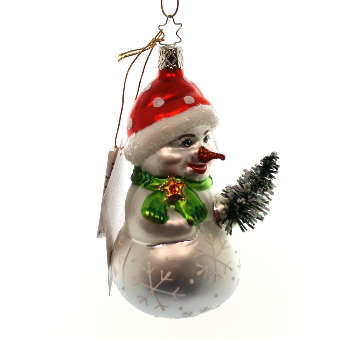 Inge Glas LE Snowy Friend Snowman German Glass Christmas Ornament