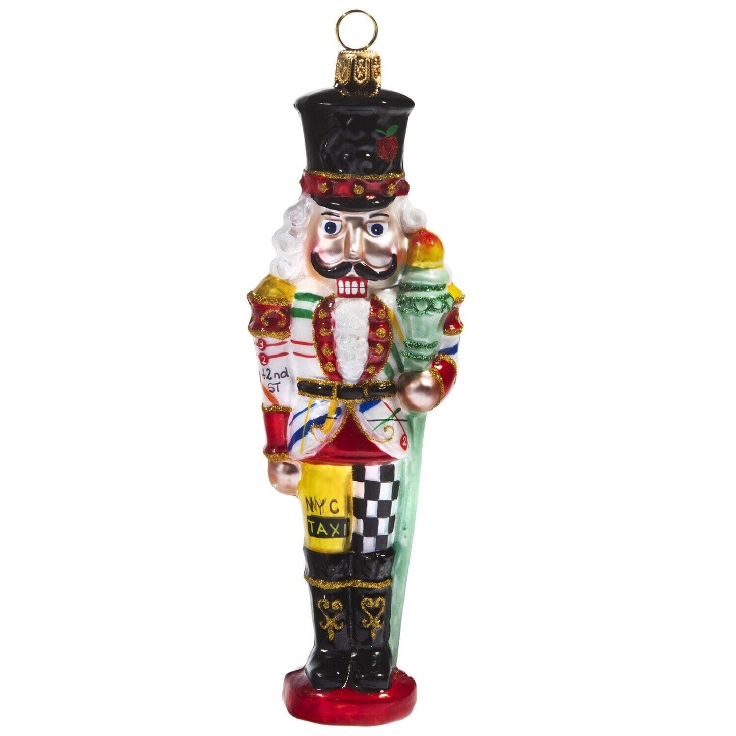 Joy to the World New York City Nutcracker Polish Glass Christmas Ornament NYC Made in Poland