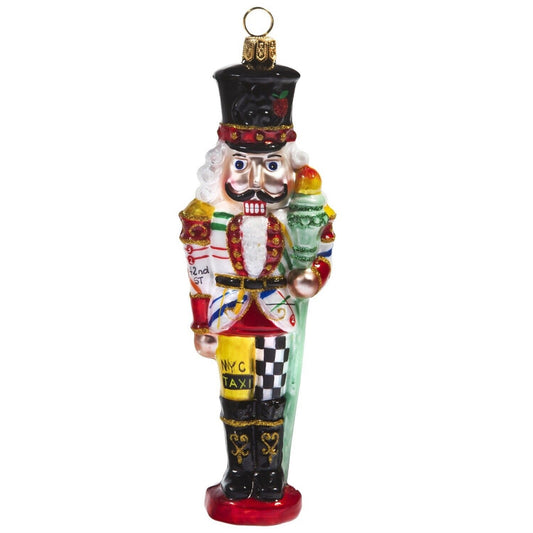 Joy to the World New York City Nutcracker Polish Glass Christmas Ornament NYC Made in Poland