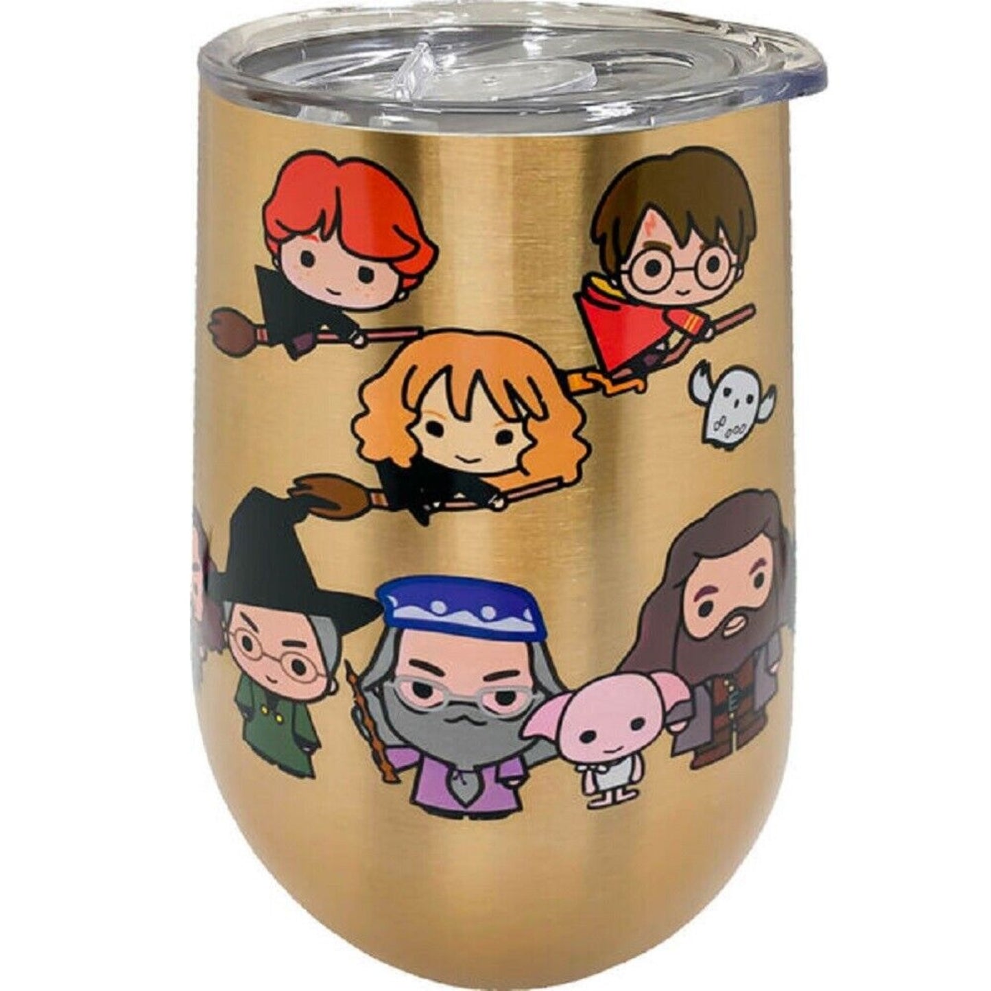 Harry Potter Cartoon Characters Gold Stainless Steel Double Wall Insulated Wine Tumbler Mug 16 ounce