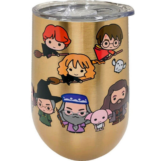 Harry Potter Cartoon Characters Gold Stainless Steel Double Wall Insulated Wine Tumbler Mug 16 ounce