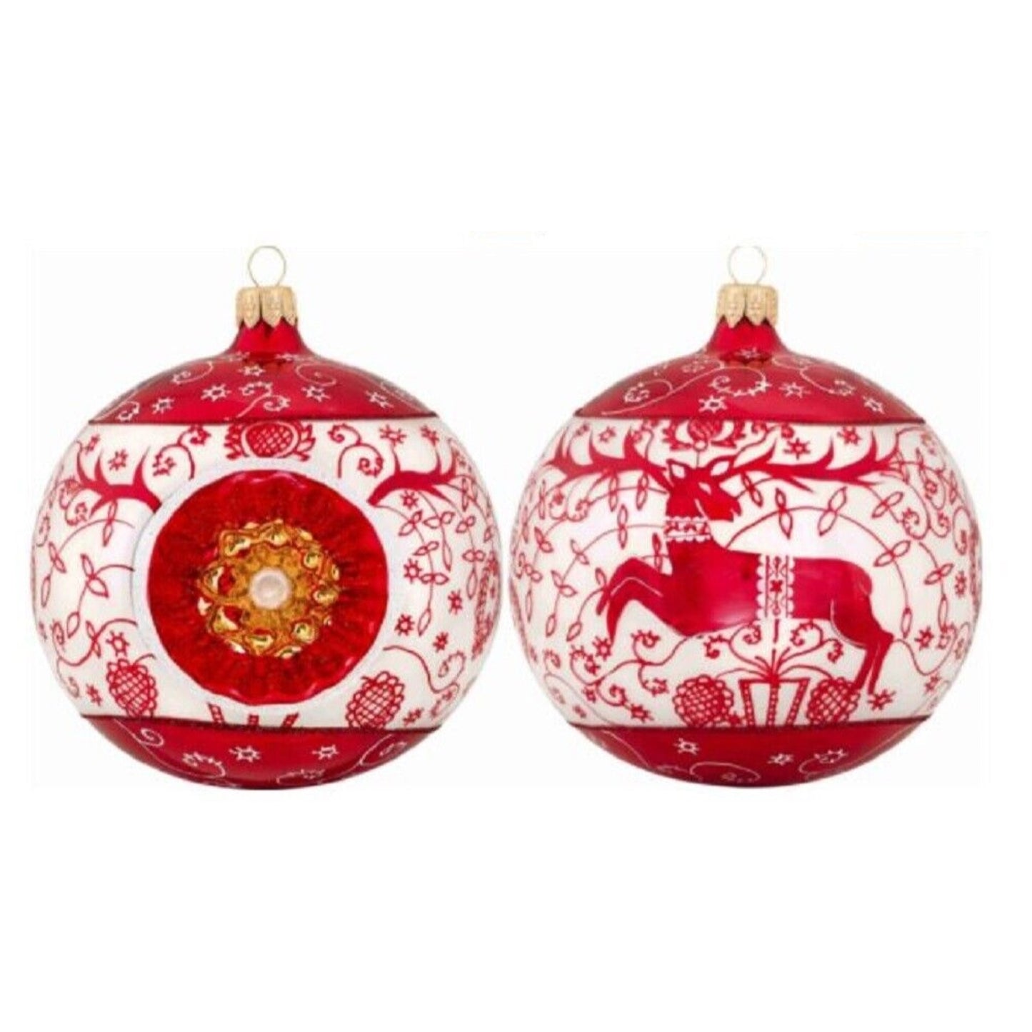 Metzler Brothers Bratislava Folk Art Reflector Ball Polish Christmas Ornament
