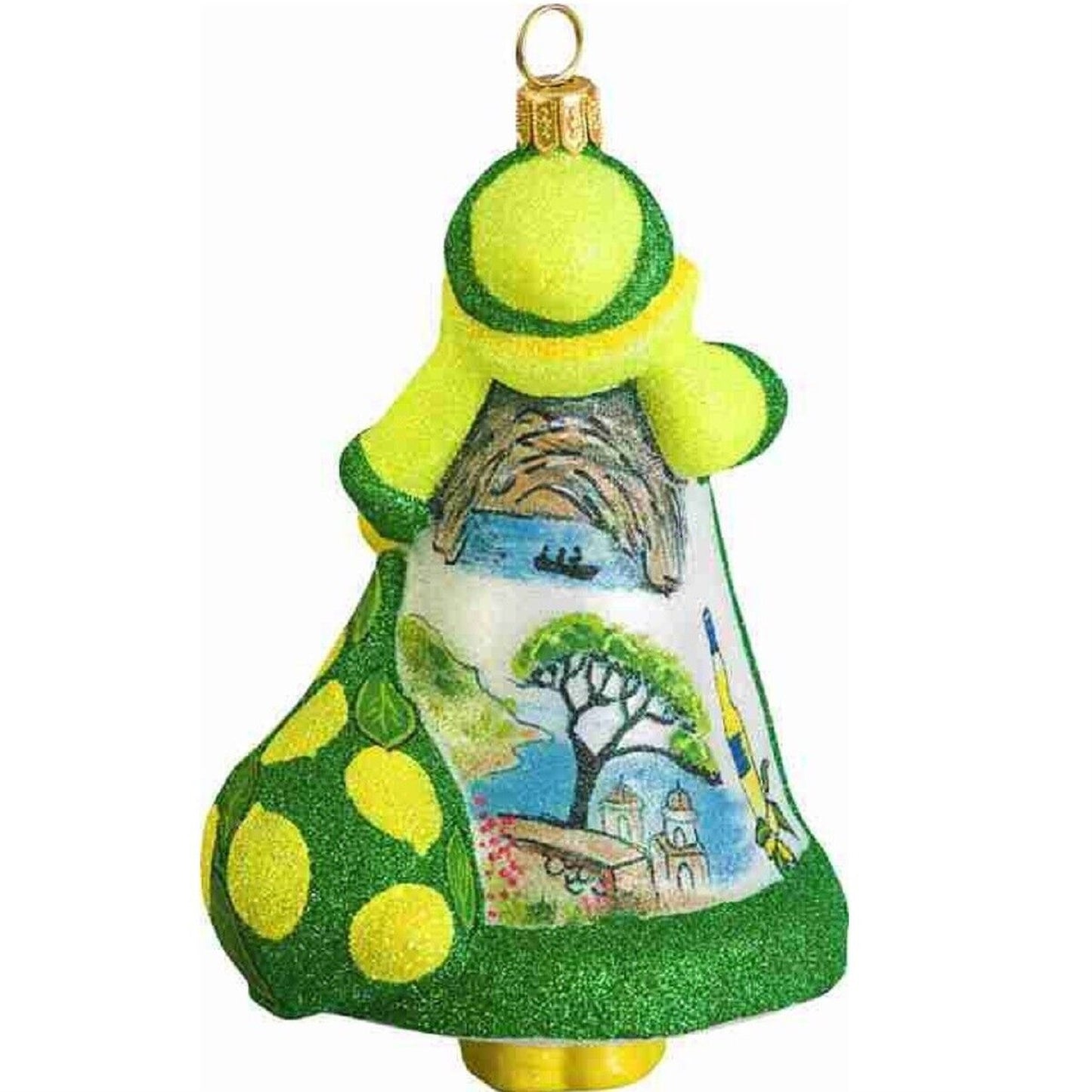 Joy to the World Glitterazzi Amalfi Coast Italy Santa Polish Glass Christmas Ornament Decoration