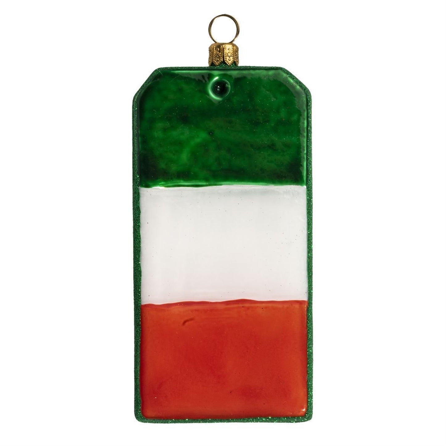 Joy to the World Dublin Ireland Luggage Tag Polish Glass Christmas Tree Ornament