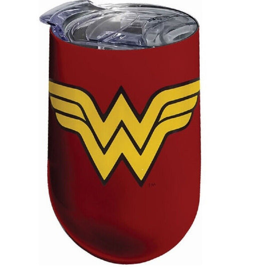 DC Comics Wonder Woman Logo Stainless Steel Double Wall Insulated Wine Tumbler 16 ounce