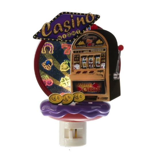 Casino Night Slot Machine Natural Brown 6 x 5 Durable Acrylic Night Light