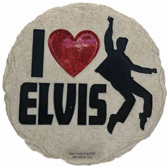 Spoontiques I Love Elvis Presley Resin Stepping Stone or Hanging Wall Plaque Indoor Outdoor 9.5 inch