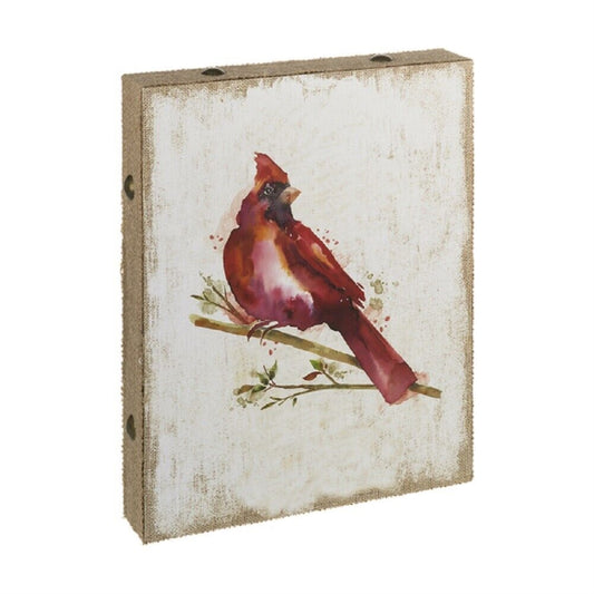 Ganz Canvas Cardinal Wood Wall Plaque Artwork 10.5 x 13 inch