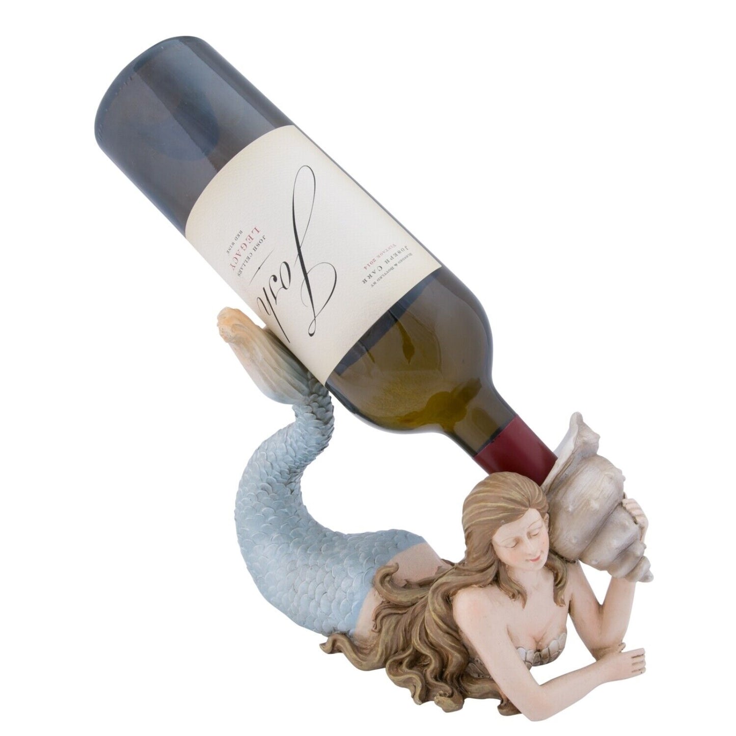 Beachcombers Lovely Mermaid of the Sea Resin Kitchen Wine Bottle Holder Decoration 8 inch