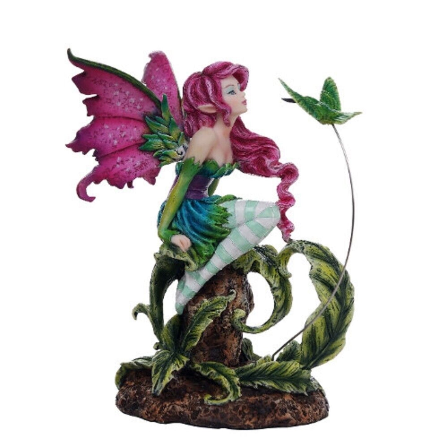 Beautiful Flirting Fairy with Hummingbird Collectible Decorative Statue Figurine 6.5 inch