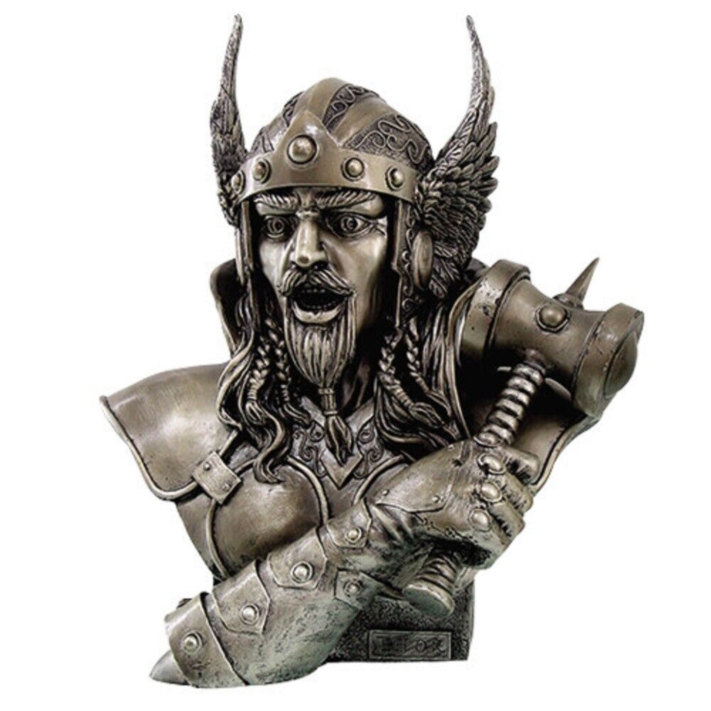 Thor Armored God with Winged Helmet Bust Statue Figurine 11 inch