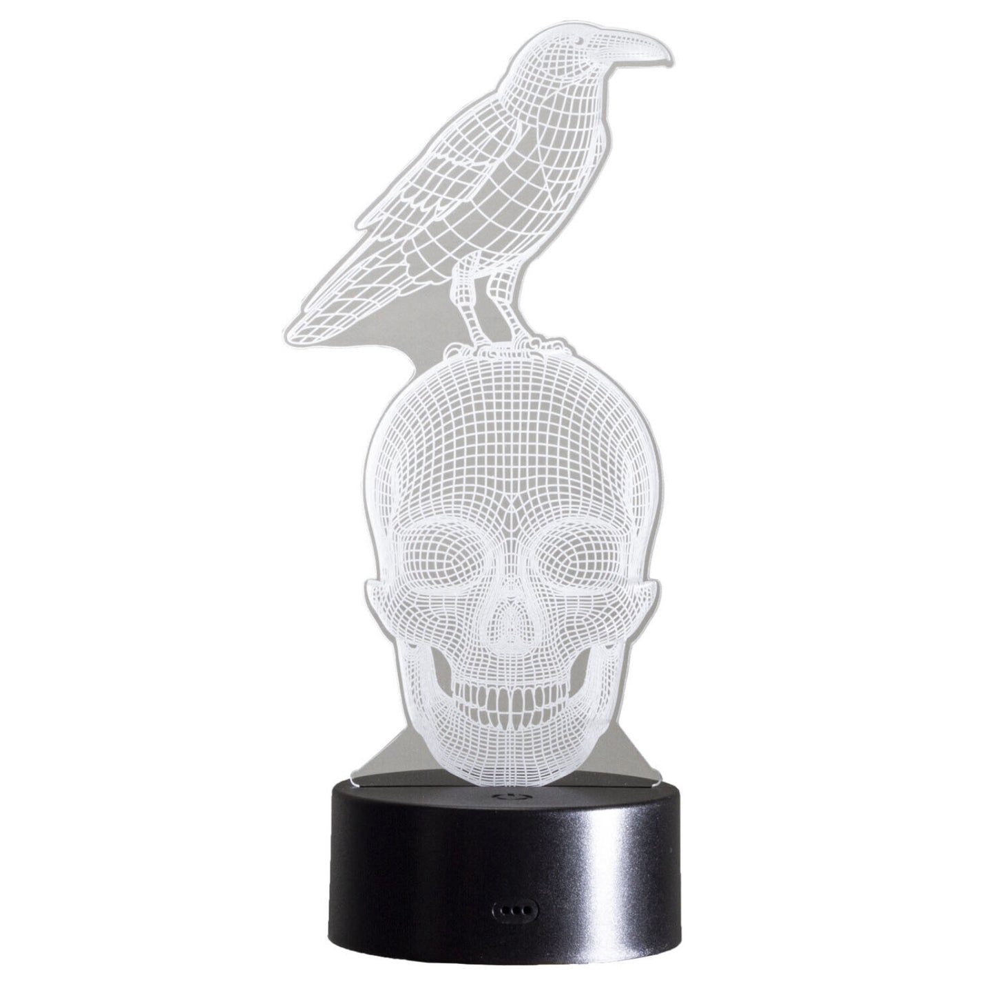 LED Light 3D Raven on Skull Decorative Sign Home Decor