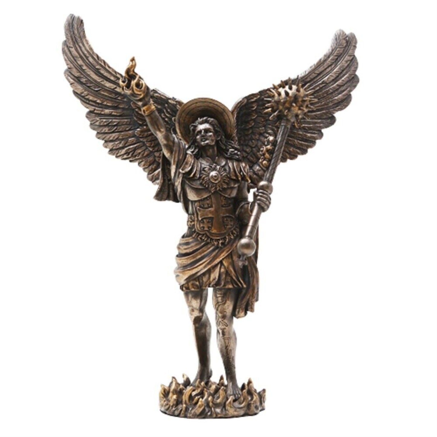 Archangel Uriel with Spear Religious Resin Statue Figurine 12.75 inch