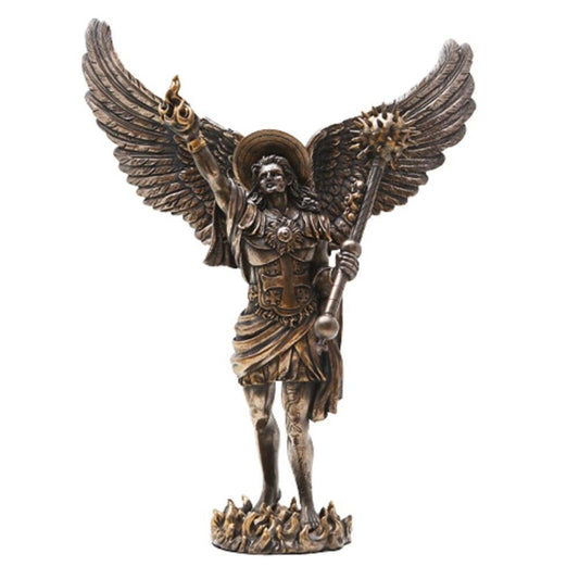 Archangel Uriel with Spear Religious Resin Statue Figurine 12.75 inch