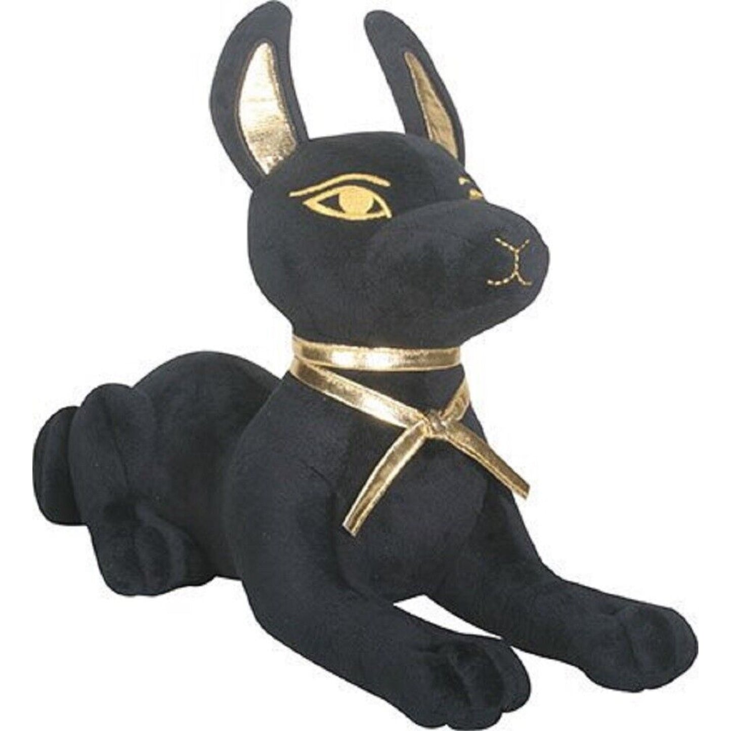 Egyptian God of the Afterlife Anubis Laying Down Jackal Dog Plush Stuffed Animal 11.75 x 9 inch