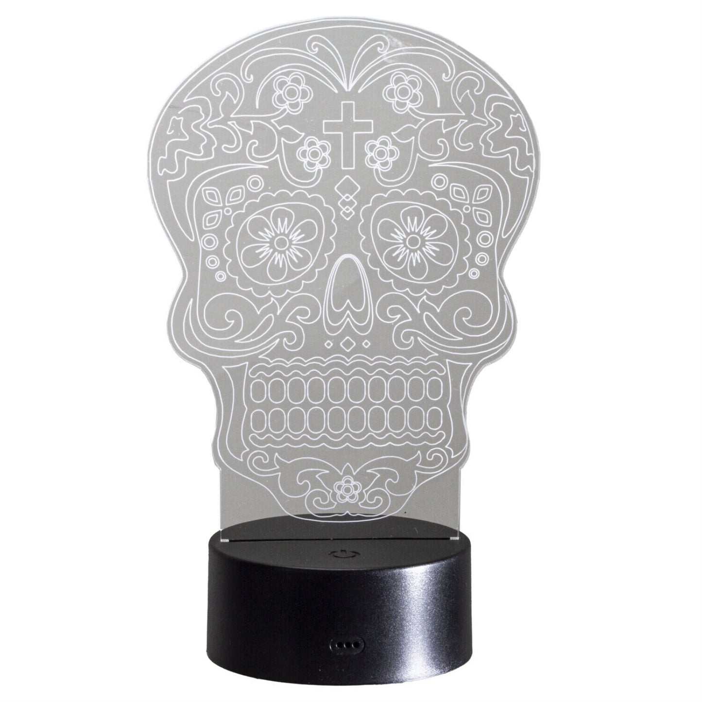 LED Light 3D Day of The Dead Floral Decorative Sign Panel Home Decor