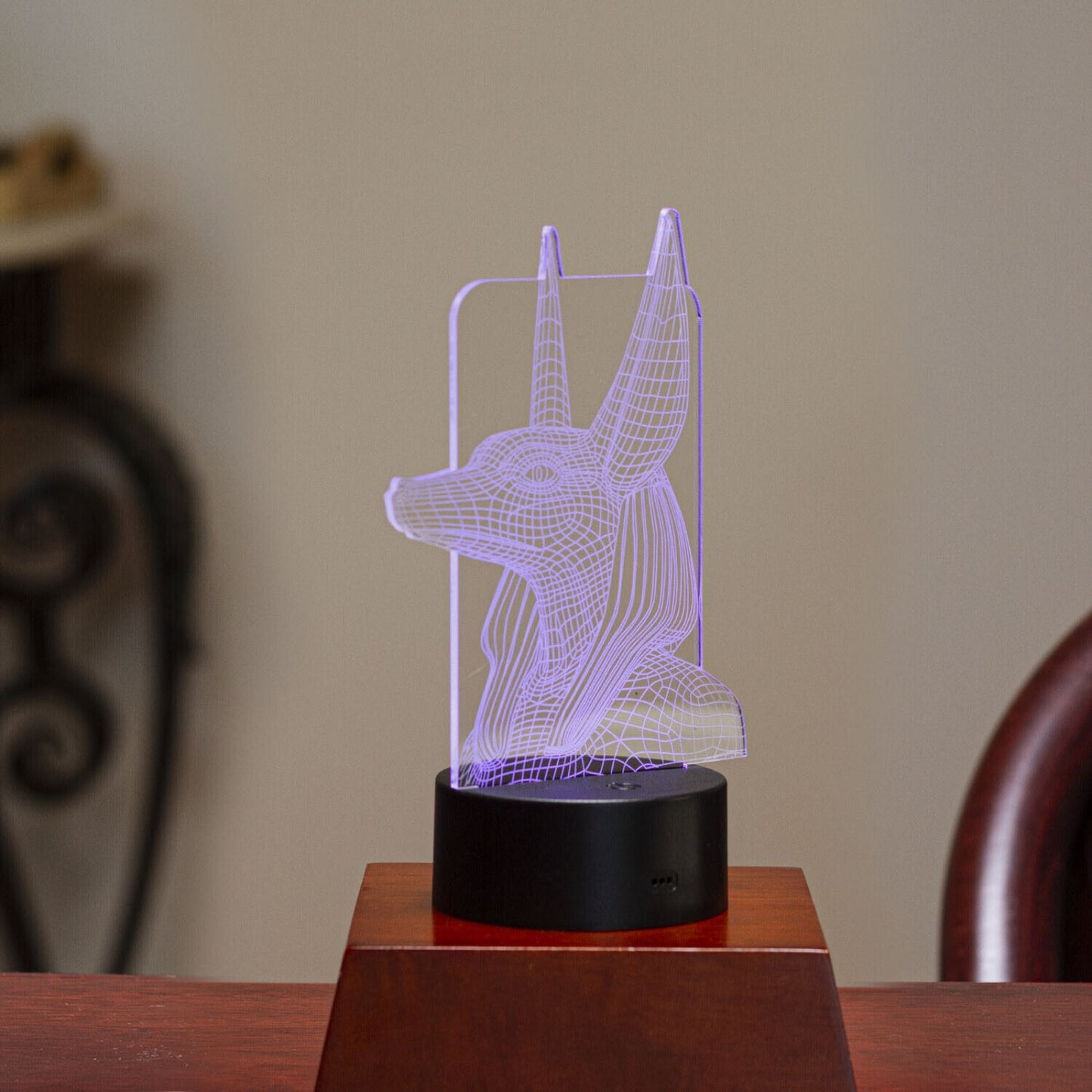 LED Light 3D Ancient Egyptian God Anubis Decorative Sign Home Decor