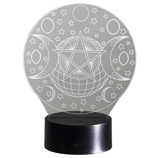 LED Light 3D Triple Moon Wicca Witchcraft Decorative Sign Home Decor