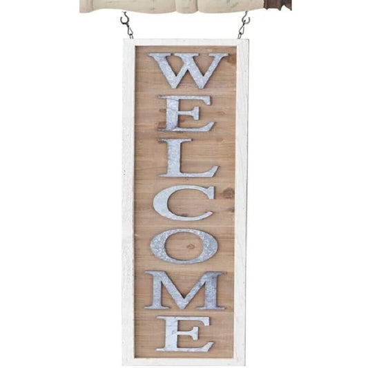 K&K Interiors Welcome Wood and Tin Arrow Replacement Sign 19 Inch - Arrow Sold Separately