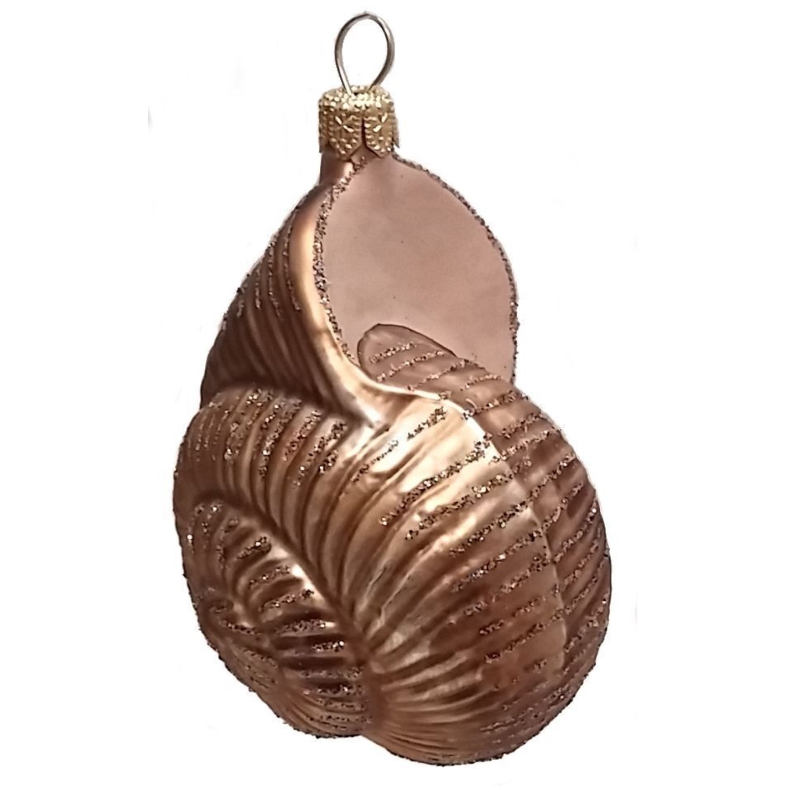 Pinnacle Peak Trading Spiral Nautilus Seashell Blown Glass Christmas Ornament - Thumbnail 3