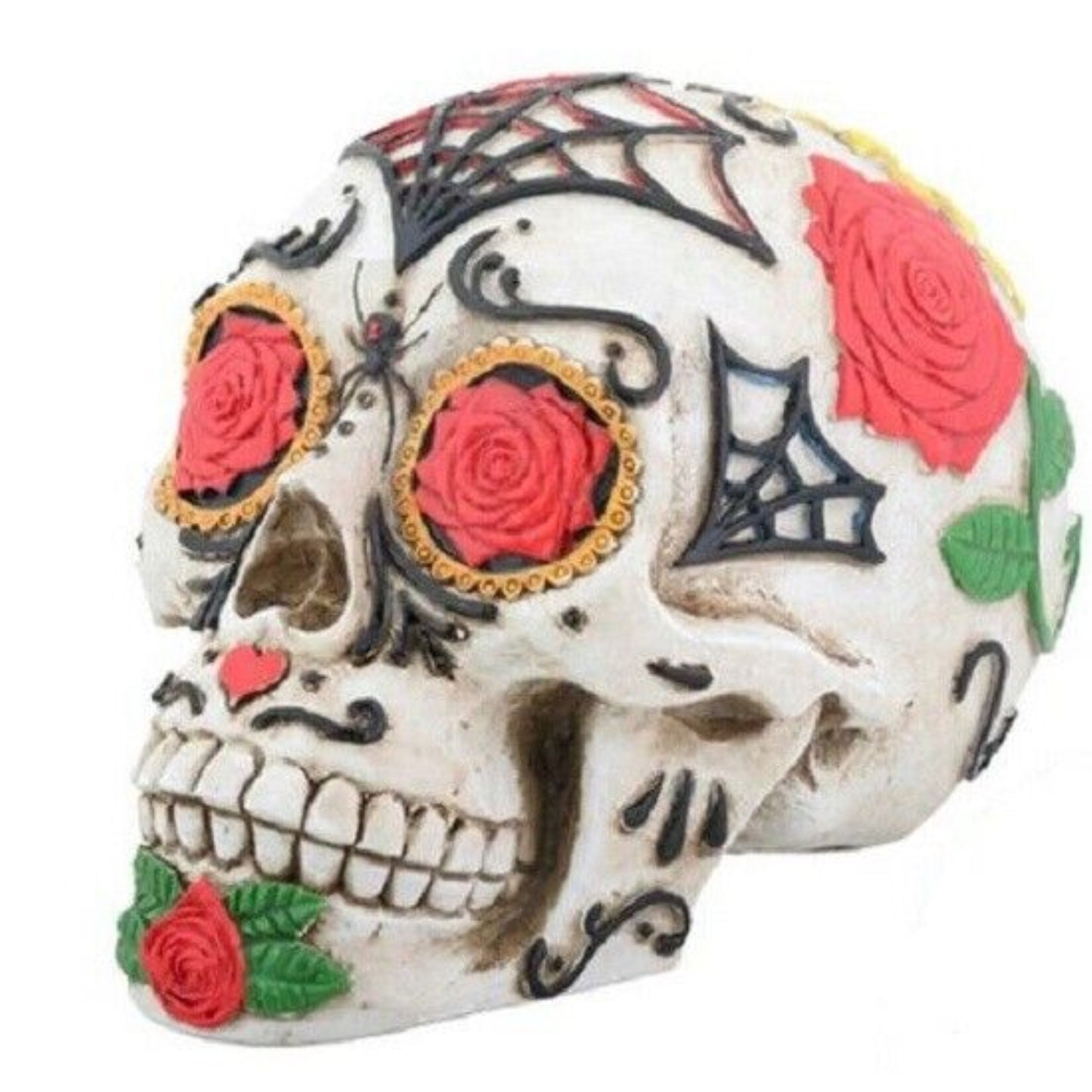 Day of the Dead Tattoo Sugar Skull Head Display Decoration Figurine 3.5 inch