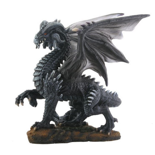 Mythical Black Dark Dragon Fantasy Figurine 7.5 inch