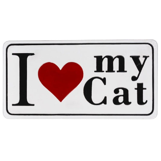 I Love My Cat Enamel Wall Decoration 19.75 x 10.25 Inch