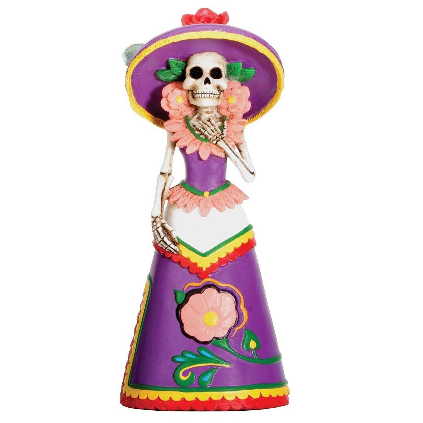 Day of The Dead Skeleton Lady Rosa with Purple Gown Figurine 5.25 inch