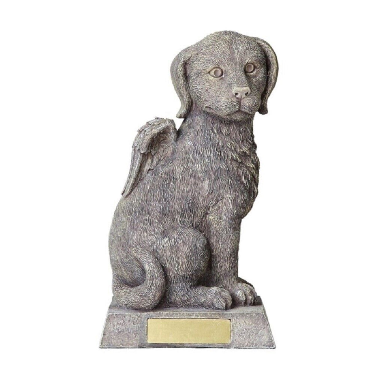 Angel Dog Gray Pet Memorial with Wings Cremation Urn Statue Ashes Bereavement