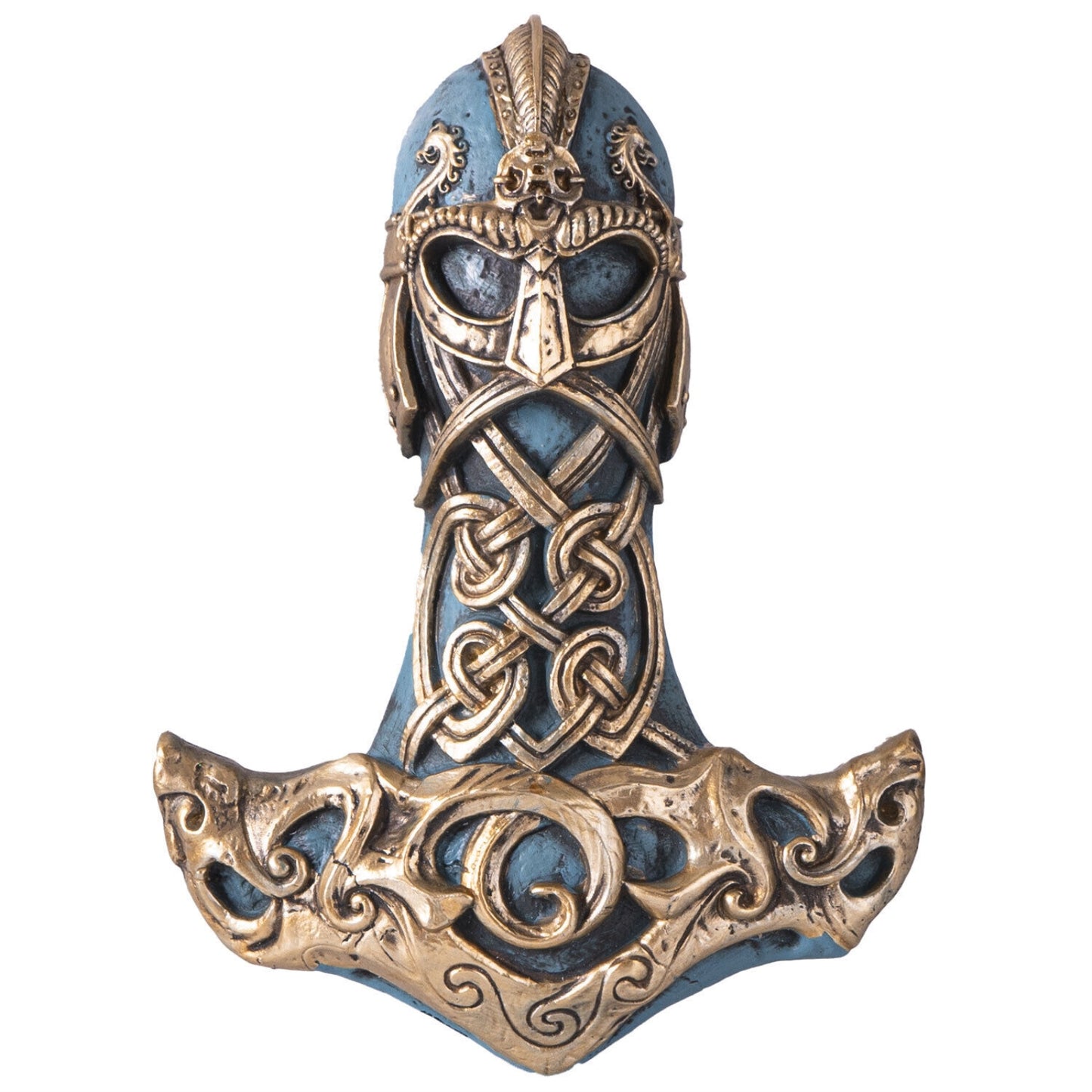 Thor's Hammer Wall Plaque Mjolnir Artwork Cast Resin Indoor Hanging Wall Decor 8 Inch
